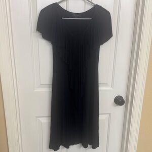 Karen Kane Black Midi Dress with Front Ruffle